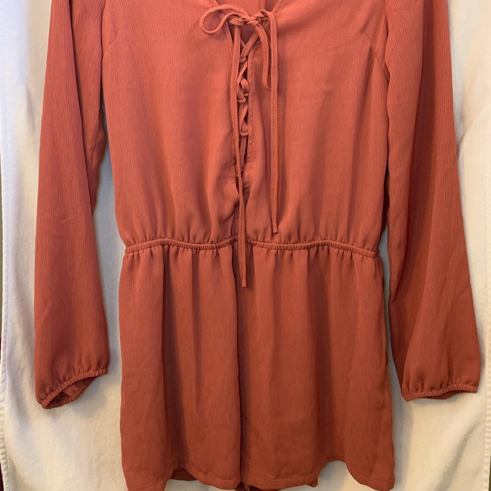 Forever 21 M Orange romper like new!